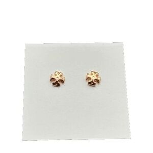 Tory Burch Rose Gold Logo Stud Earrings